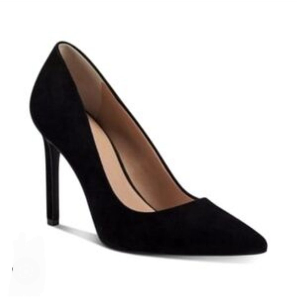 INC International Concepts Shelya Black Suede Heels In Size 7